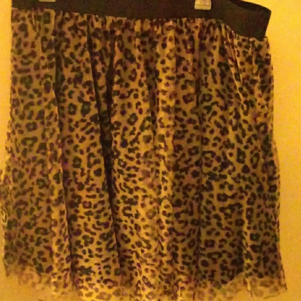 Torrid Leopard Cheetah Tulle Skirt Tutu 1X punk